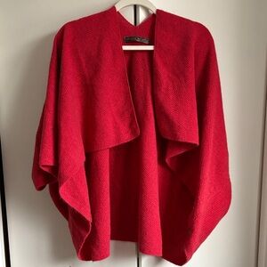 Red Women's Wrap Cardigan Possumdown Merino Luxury Fur Longline Wrap